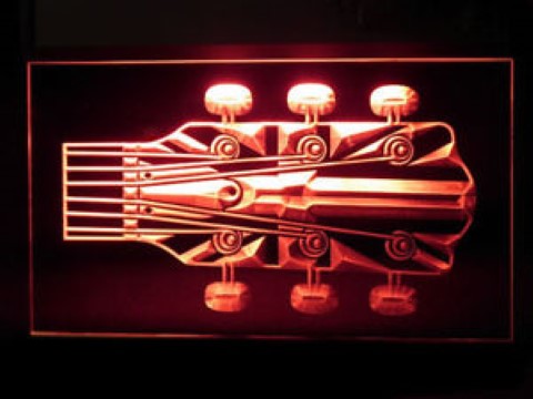 Union Jack Guitar Neck LED Neon Sign